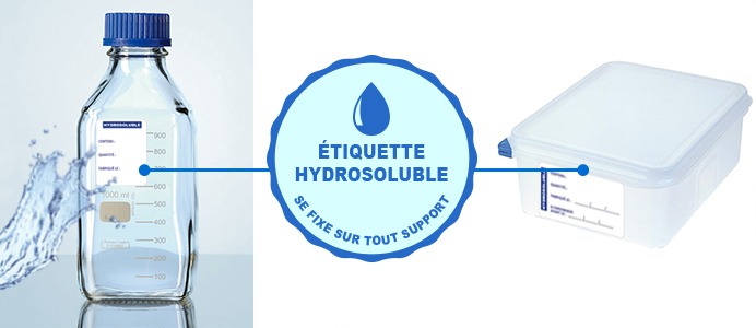 étiquettes adhésives solubles à l'eauEtik Ouest Medical